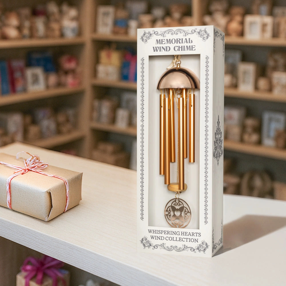 Whispering Hearts Collection Memorial Wind Chime With Gift Box