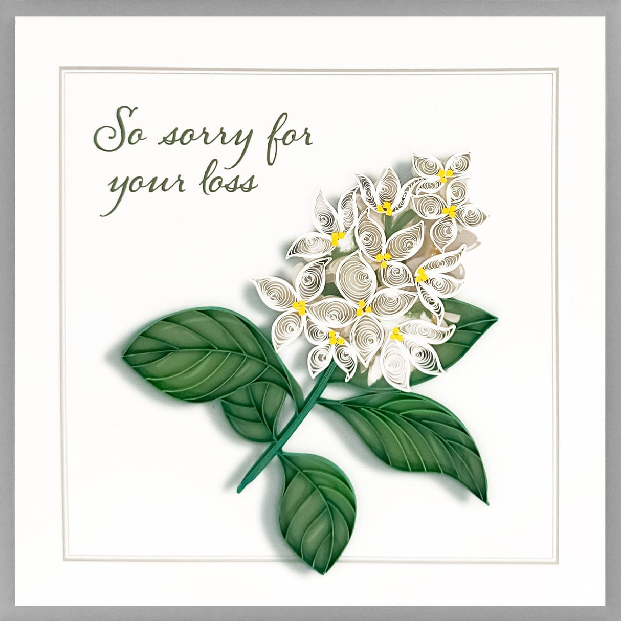 White Framed Sympathy Card