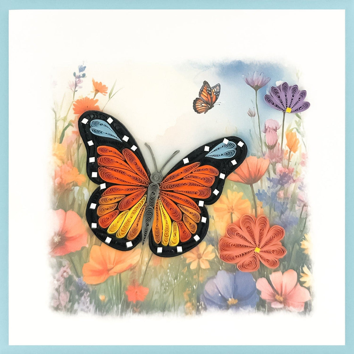 Wild Flower Butterfly Blank Card