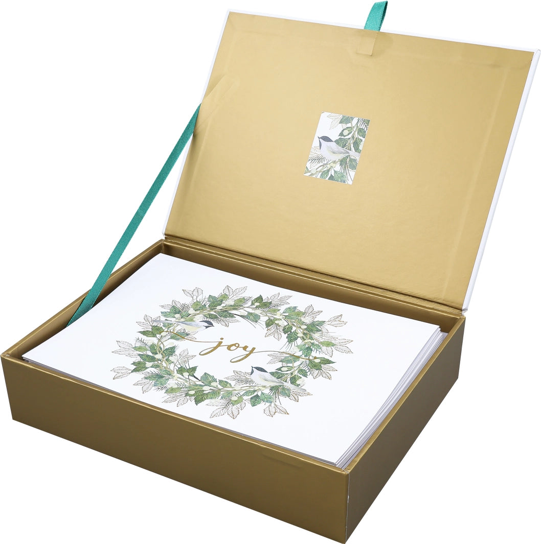 Wreath of Joy Deluxe Boxed Holiday Cards