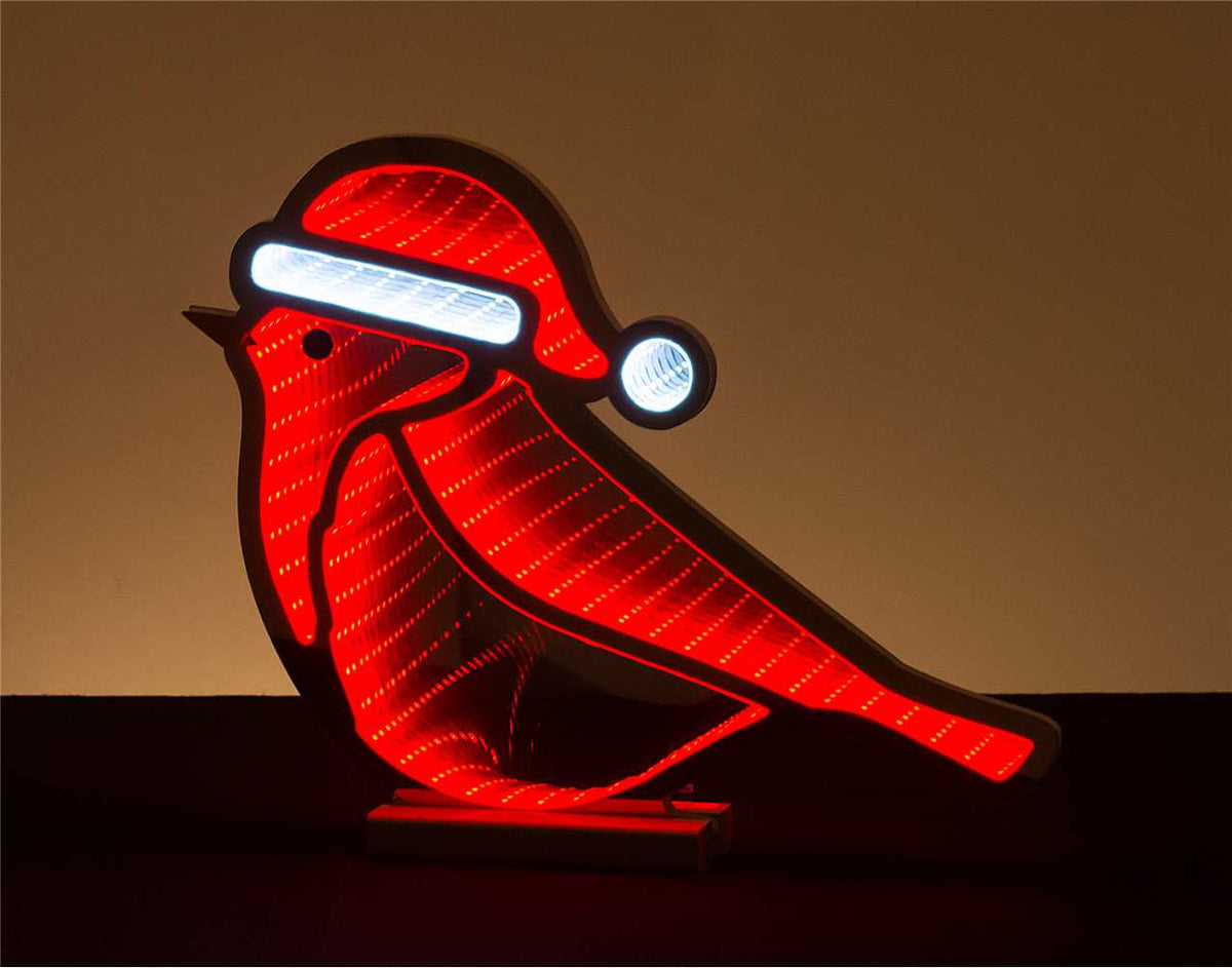 15.5 Inch Cardinal Santa Hat Infinity Light