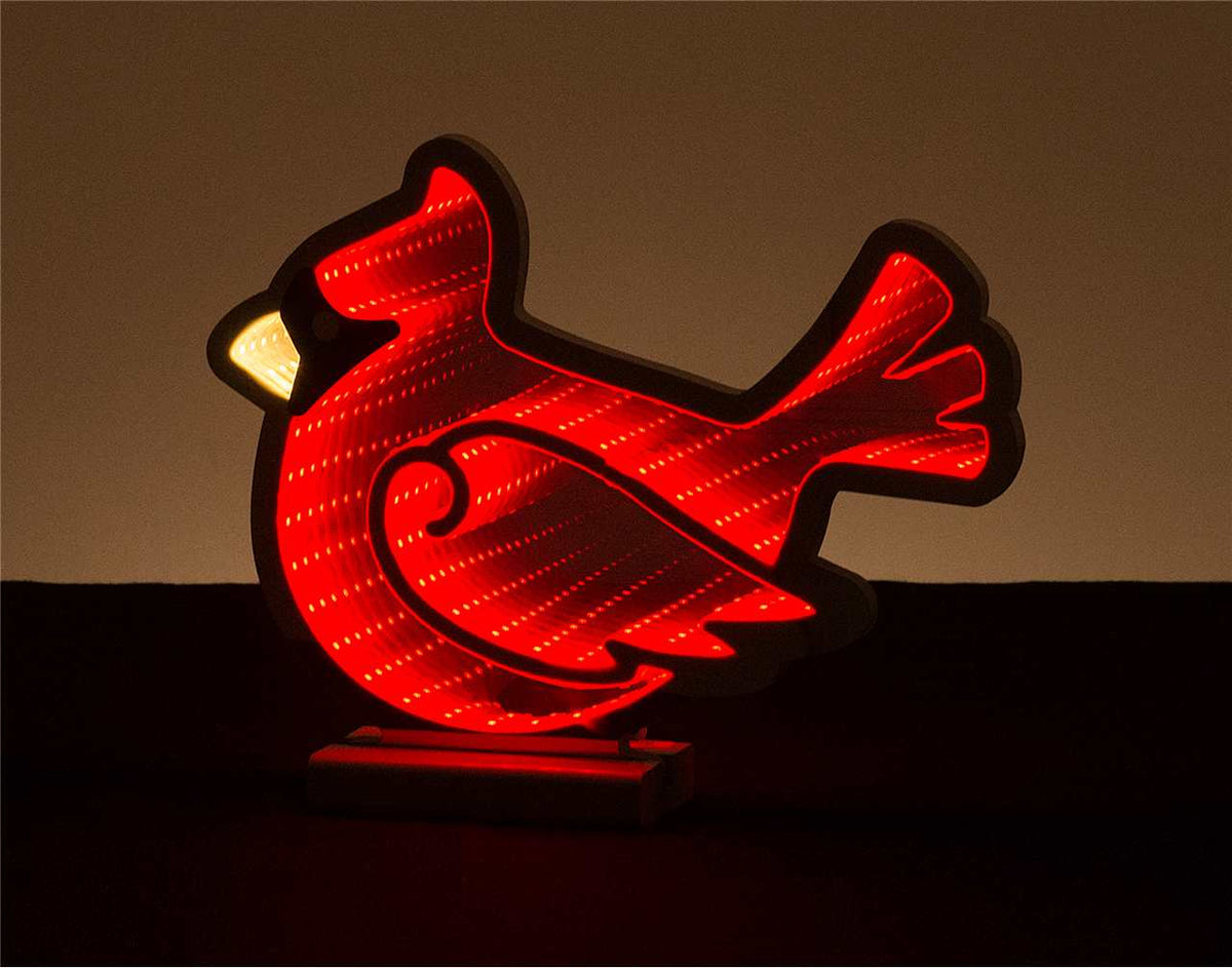 12 Inch Red Cardinal LED Infinity Light