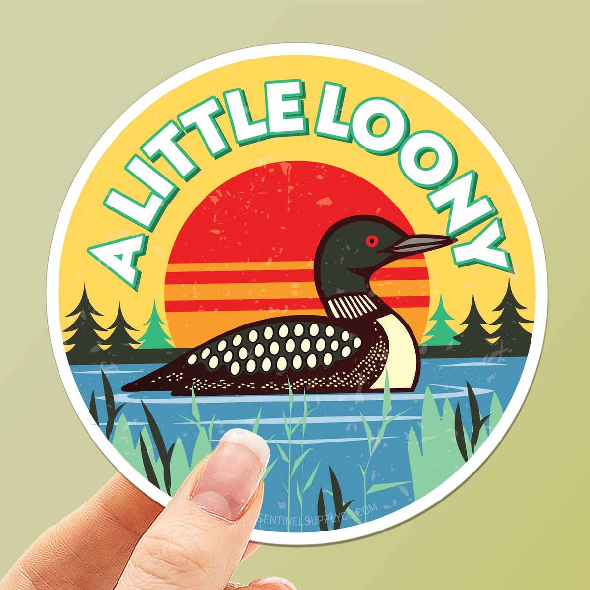 A Little Loony Loon Vinyl Sticker