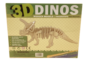 3D Wooden Puzzle, Triceratops