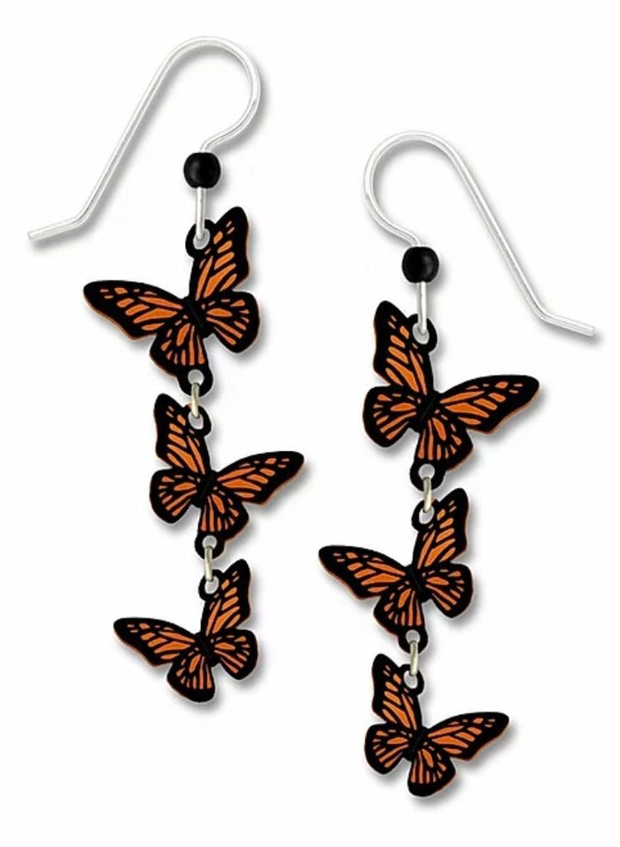 3 Monarch Butterflies Earrings