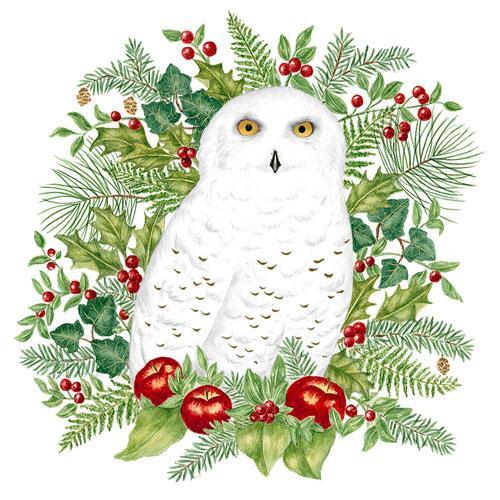 Holiday Snowy Owl Flour Sack Towels, Set of 2