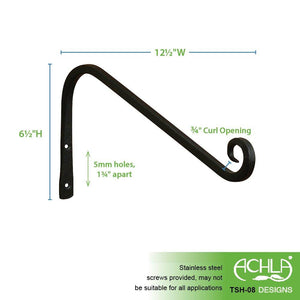 Angled Curved Up Bracket, 12-Inch