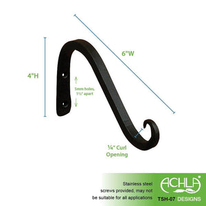 Angled Curved Up Bracket, 6-Inch