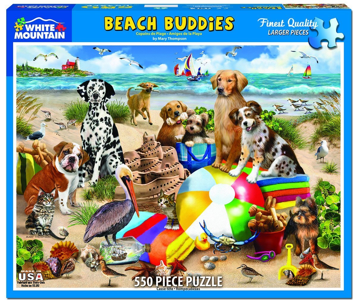 White Mountain Puzzles Beach Buddies, 500 Piece Jigsaw Puzzle