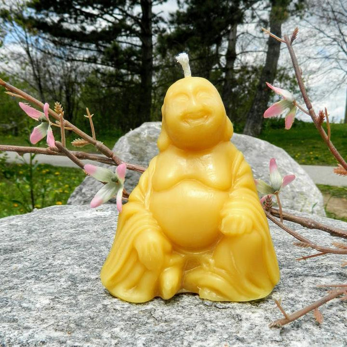 Beeswax Buddha Candle, Made in Canada
