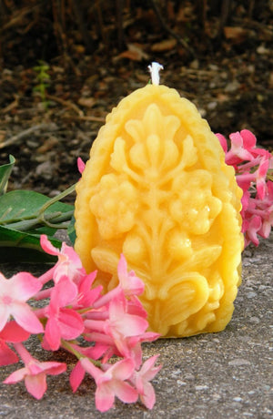 Beeswax Faberge Egg Candle, Made in Canada