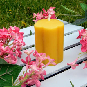 Beeswax Flower Blossom Candle, Made in Canada
