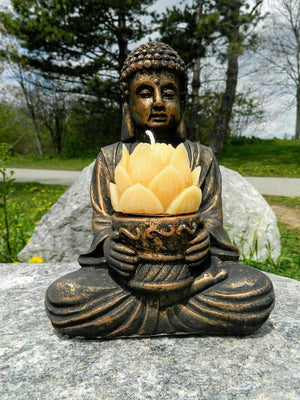 Beeswax Lotus Candle, Made in Canada