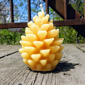 Beeswax Small Pinecone Candle, Made in Canada