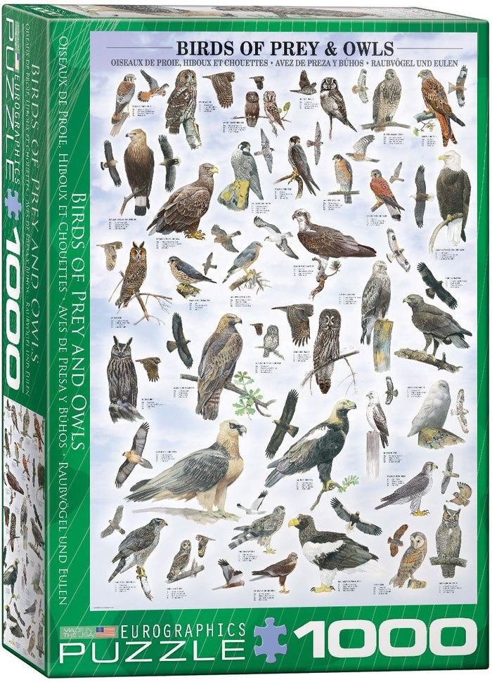 Birds of Prey and Owls 1000-Piece Puzzle