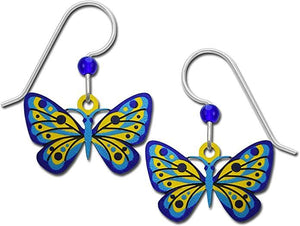 Blue and Yellow Butterfly Earrings