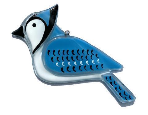 Fused Glass Blue Jay