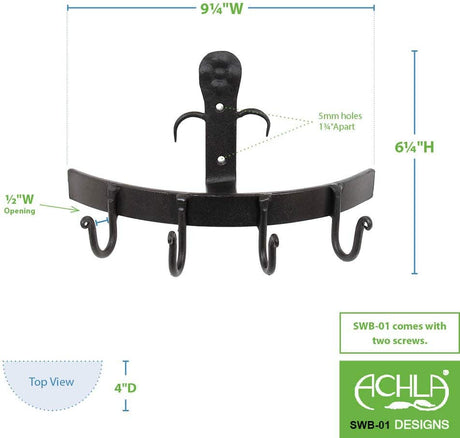 Bracket with Four Hooks