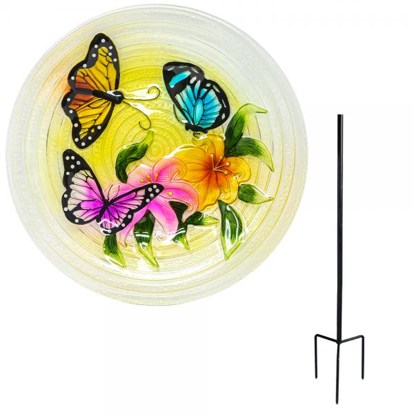 Butterfly Trio Staked Bird Bath (Store Pickup Only)