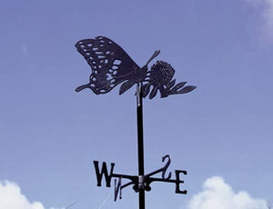 Butterfly Silhouette Garden Weathervane, Black