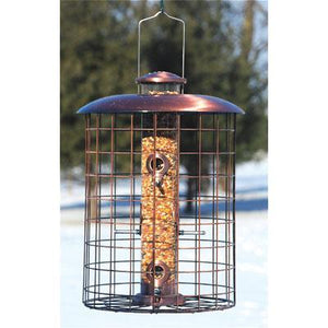 Caged Copper Tube Seed Feeder