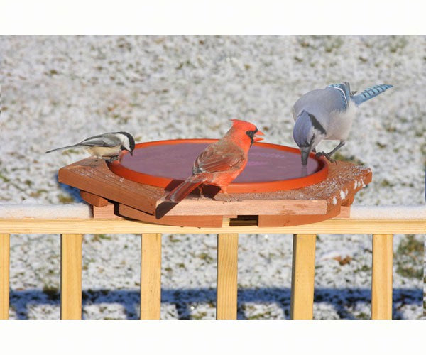 Cedar Heated Deck Bird Bath