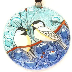 Chickadee Glass Ornament