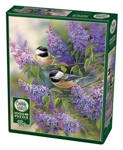 Chickadees and Lilacs 1000pc Puzzle