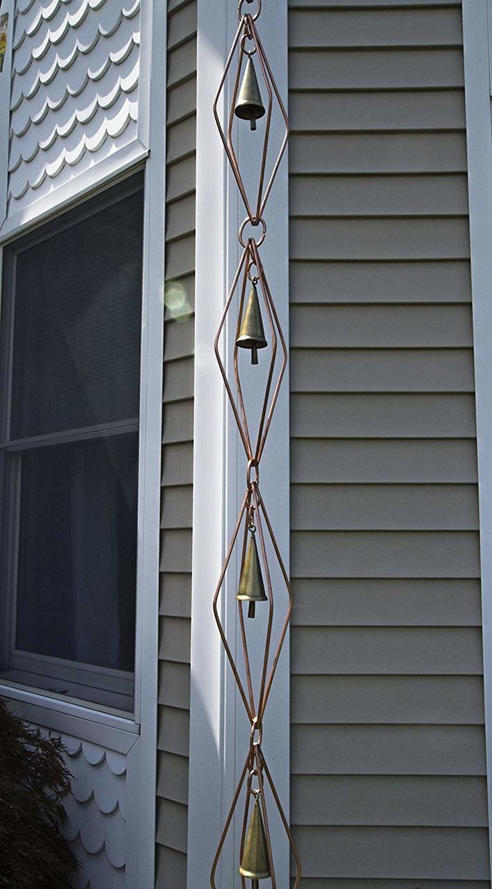 Buy Diamond Pure Copper 8.5 ft Rain Chain with Bells Online With