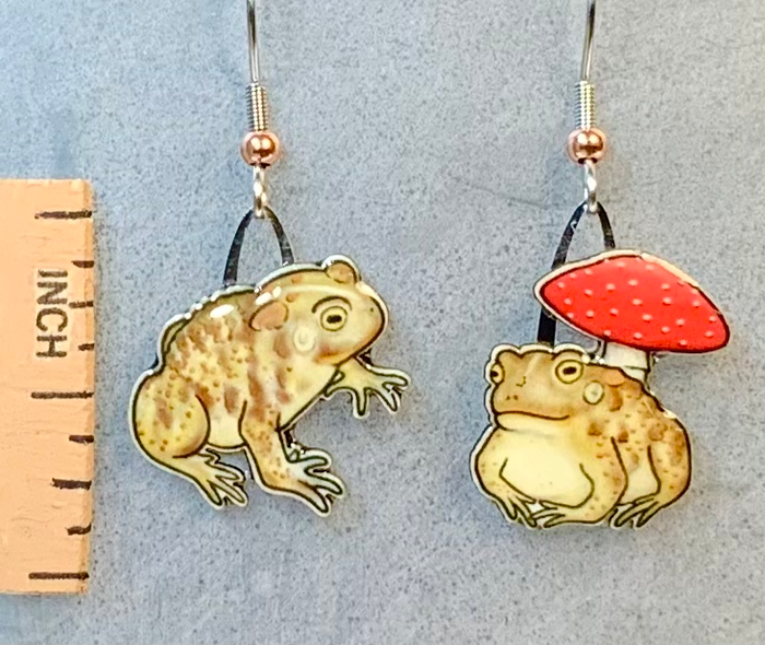 Eco Friendly American Toad Earrings
