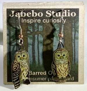 Eco Friendly Barred Owl Earrings