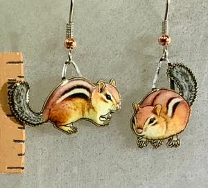 Eco Friendly Chipmunk Earrings