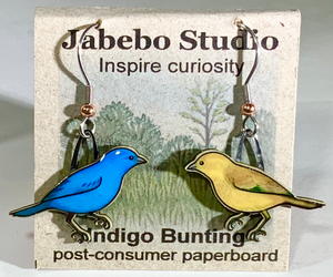 Eco Friendly Indigo Bunting Earrings