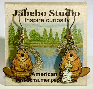 Eco Friendly North American Beaver Earrings