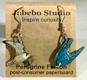Eco Friendly Peregrine Falcon Earrings