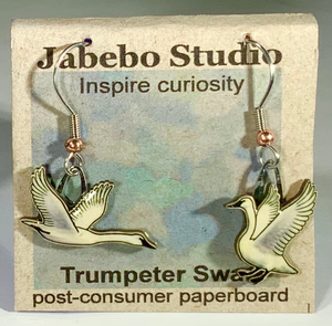 Eco Friendly Trumpeter Swan Earrings
