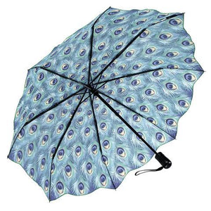 Galleria Peacock Reverse Close Folding Umbrella
