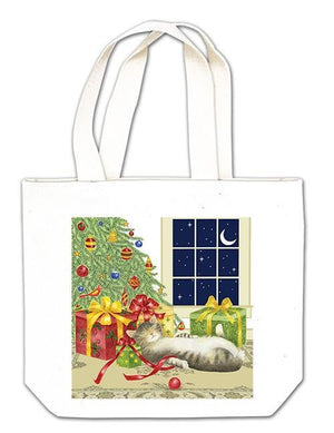 Gift Tote Cat & Christmas Tree