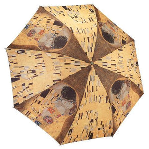 Gustav Klimt ""The Kiss"" Reverse Close Folding Umbrella