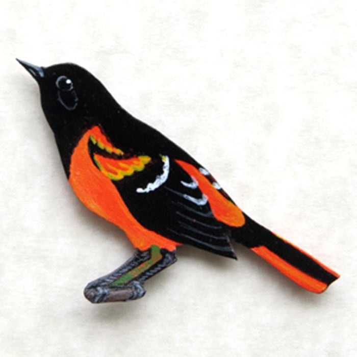 Hand-Crafted Leather Baltimore Oriole Earrings