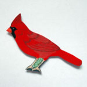 Hand-Crafted Leather Cardinal Earrings