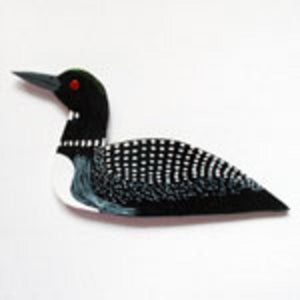 Hand-Crafted Leather Common Loon Earrings