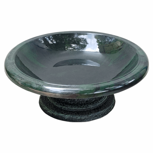 Hunter Green Fiber Clay Bird Bowl with Small Base
