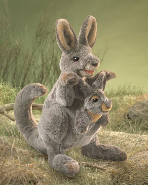 Kangaroo with Joey Hand Puppet