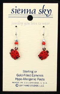 Ladybug Hand Painted Earrings