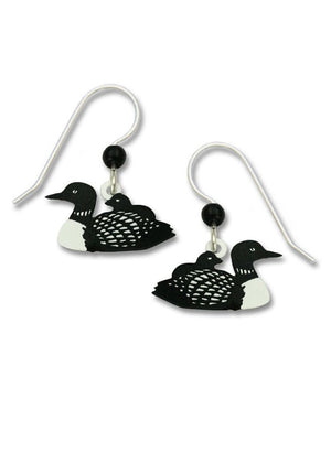 Loon with Chick Earrings