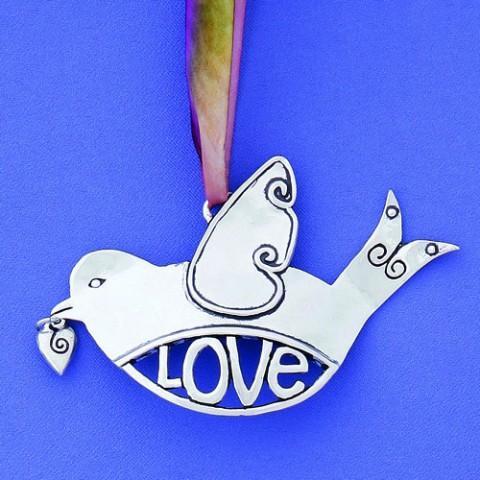 Love w/Heart Birds Ornament