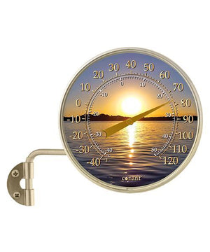 Magothy River Sunset in Satin Nickel Dial Thermometer, 4 Inch