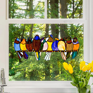 Marisol Multicolor Birds Window Panel, 9.5-Inch (Store Pickup Only)