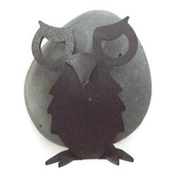 Mini Owl Sculpture, Iron & Stone (Store Pickup Only)